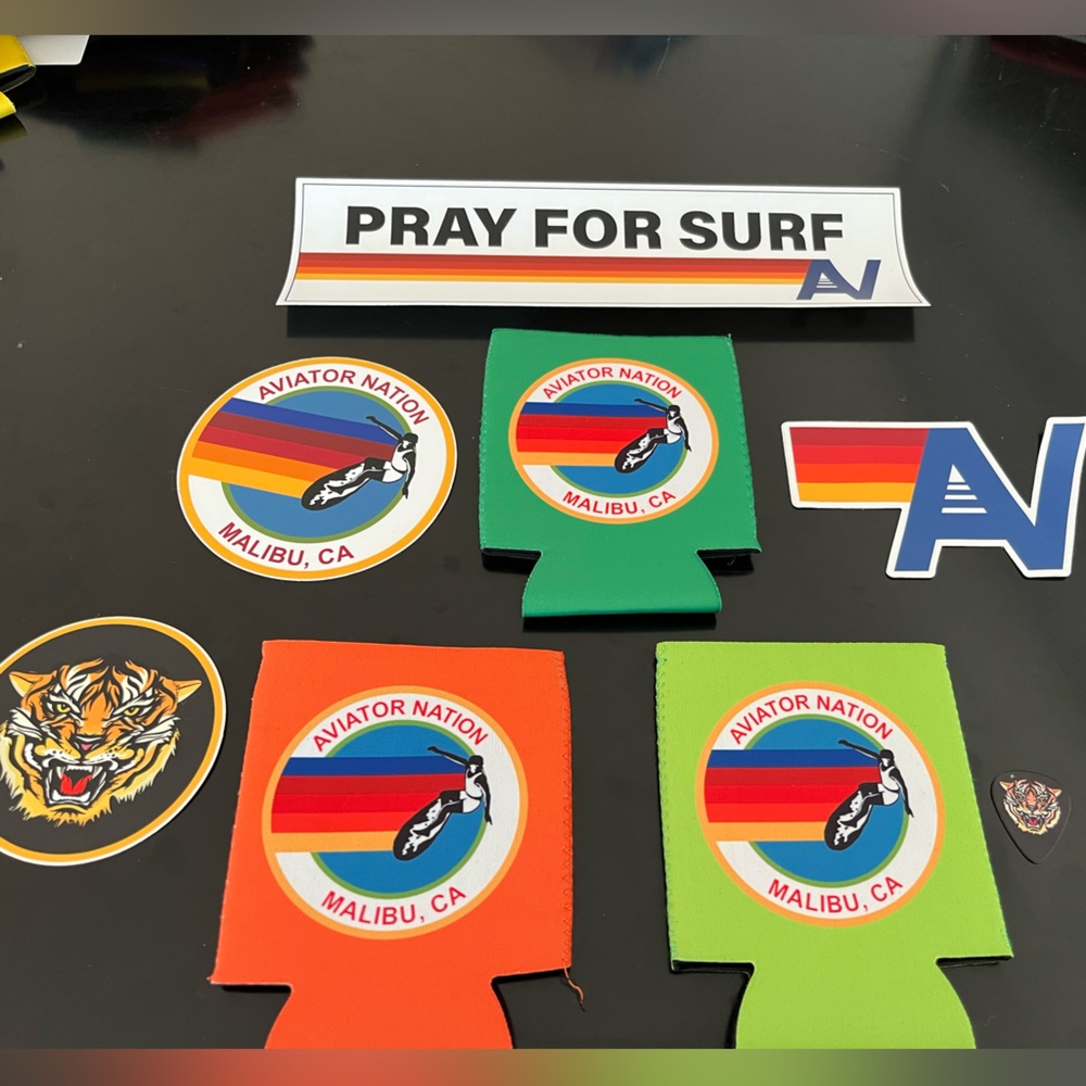 - Aviator Nation Malibu Koozie and Sticker Accessory Set